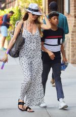 HEIDI KLUM ina Jumpsuit Out in New York 06/11/2017