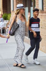 HEIDI KLUM ina Jumpsuit Out in New York 06/11/2017