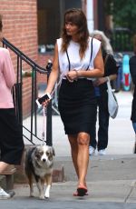 HELENA CHRISTENSEN Walks Her Dog in New York 06/16/2017
