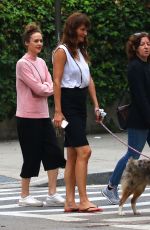 HELENA CHRISTENSEN Walks Her Dog in New York 06/16/2017