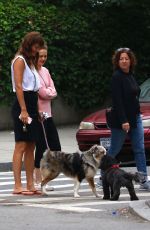 HELENA CHRISTENSEN Walks Her Dog in New York 06/16/2017