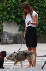 HELENA CHRISTENSEN Walks Her Dog in New York 06/16/2017