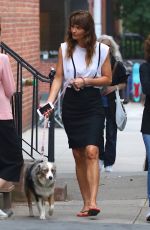 HELENA CHRISTENSEN Walks Her Dog in New York 06/16/2017