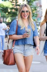 HILARY DUFF in Denim Shorts Out in New York 06/24/2017