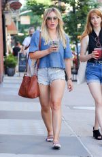 HILARY DUFF in Denim Shorts Out in New York 06/24/2017