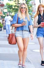 HILARY DUFF in Denim Shorts Out in New York 06/24/2017