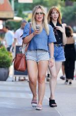 HILARY DUFF in Denim Shorts Out in New York 06/24/2017