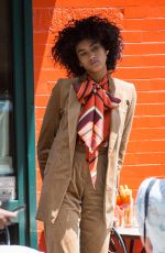 IMAAN HAMMAM on the Set of a Photoshoot for Vogue Magazin in New York 06/02/2017