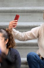 JENNIFER LOPEZ Taking a Selfie on the Set of Shades of Blue in New York 06/28/2017