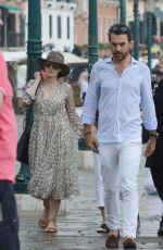 JESSICA CHASTAIN and Gian Luca Passi de Preposulo Out in Venice 06/07/2017