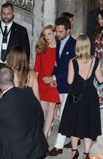 JESSICA CHASTAIN Arrives at Her Pre-wedding Party in Venice 06/09/2017