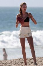 JOSEPHINE SKRIVER in Bikini Top on the Beach in Malibu 06/18/2017