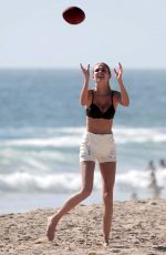 JOSEPHINE SKRIVER in Bikini Top on the Beach in Malibu 06/18/2017