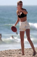 JOSEPHINE SKRIVER in Bikini Top on the Beach in Malibu 06/18/2017