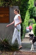 KATE UPTON Out Walks Her Dog in West Hollywood 05/13/2017 