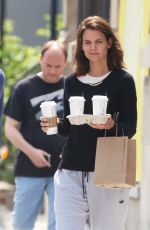 KATIE HOLMES Leaves Starbucks in Montreal 06/20/2017