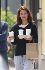 KATIE HOLMES Leaves Starbucks in Montreal 06/20/2017