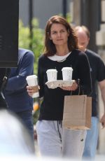 KATIE HOLMES Leaves Starbucks in Montreal 06/20/2017