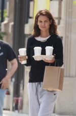 KATIE HOLMES Leaves Starbucks in Montreal 06/20/2017