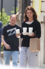 KATIE HOLMES Leaves Starbucks in Montreal 06/20/2017