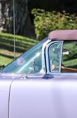 KENDALL JENNER Drives a Ragtop Lavender Cadillac Out in Los Angeles 06/17/2017