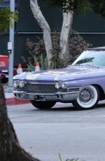 KENDALL JENNER Drives a Ragtop Lavender Cadillac Out in Los Angeles 06/17/2017