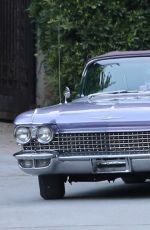 KENDALL JENNER Drives a Ragtop Lavender Cadillac Out in Los Angeles 06/17/2017