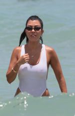KOURTNEY KARDASHIAN in Swimsuit at a Beach in Miami 06/11/2017