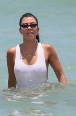 KOURTNEY KARDASHIAN in Swimsuit at a Beach in Miami 06/11/2017