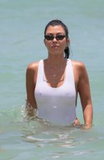 KOURTNEY KARDASHIAN in Swimsuit at a Beach in Miami 06/11/2017