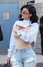 KYLIE JENNER in Ripped Jeans Out in Los Angeles 06/15/2017
