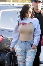 KYLIE JENNER in Ripped Jeans Out in Los Angeles 06/15/2017