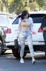 KYLIE JENNER in Ripped Jeans Out in Los Angeles 06/15/2017