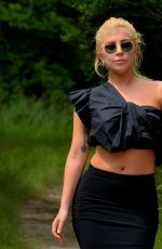 LADY GAGA Out Hikking in Montauk in New York 06/22/2017