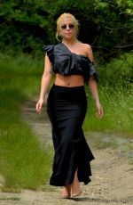 LADY GAGA Out Hikking in Montauk in New York 06/22/2017