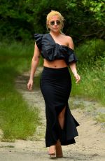 LADY GAGA Out Hikking in Montauk in New York 06/22/2017