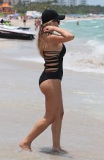 LARSA PIPPEN in Swimsuit on the Beach in Miami 06/11/2017