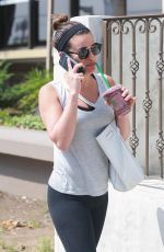 LEA MICHELE Heading to a Gym in Brentwood 06/23/2017