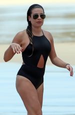 LEA MICHELE in Swimsuit at a Beach in Hawaii 06/27/2017