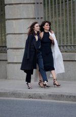 LILY COLLINS and PENELOPE CRUZ on the Set of Lancome Commercial in Barcelona 06/12/2017