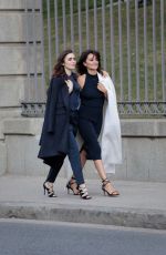 LILY COLLINS and PENELOPE CRUZ on the Set of Lancome Commercial in Barcelona 06/12/2017