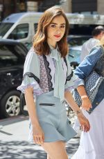 LILY COLLINS Out in New York 06/26/2017