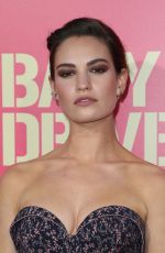 LILY JAMES at Baby Driver Premiere in Los Angeles 06/14/2017