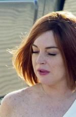 LINDSAY LOHAN on the Set Sick Note Comedy Show in London 06/14/2017