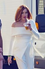 LINDSAY LOHAN on the Set Sick Note Comedy Show in London 06/14/2017