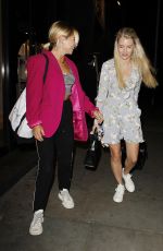LOTTIE MOSS and JESS WOODLEY Leaves Ours Restaurant in London 07/01/2017