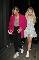 LOTTIE MOSS and JESS WOODLEY Leaves Ours Restaurant in London 07/01/2017