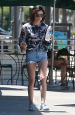 LUCY HALE in Denim Shorts Out in Studio City 0617/2017