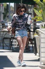 LUCY HALE in Denim Shorts Out in Studio City 0617/2017