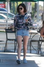 LUCY HALE in Denim Shorts Out in Studio City 0617/2017